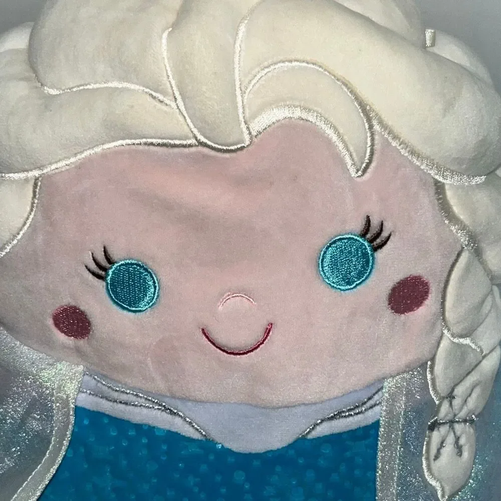 Disney Frozen Elsa‎ Squishmallows Plush Blue Silver Shimmer Cape Kellytoy 10-12